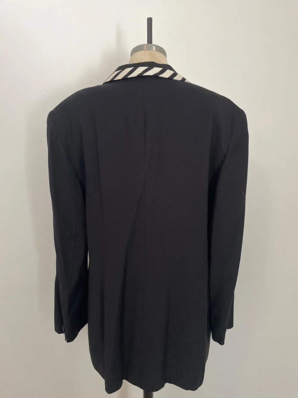 Vintage Christian Dior Blazer Skirt Suit Set Size 16 Black Zebra Stripe, 80s 90s